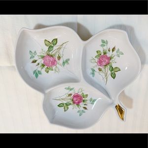 Old Nuremberg divided leaf shape dish